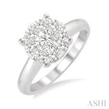 3/4 ctw Lovebright Round Cut Diamond Bridal Ring in 14K White Gold