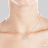 1 ctw Pear Shape Round Cut Diamond Lovebright Necklace in 14K White Gold