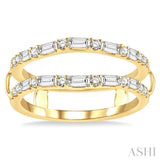 1/2 Ctw Baguette and Round Cut Diamond Insert Ring in 14K Yellow Gold