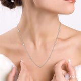 2.00 ctw Round Cut Diamond Fashion Necklace in 14K White Gold