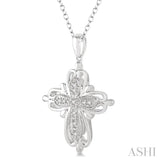 Silver Cross Diamond Fashion Pendant