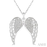 Silver Angel Wings Diamond Fashion Pendant