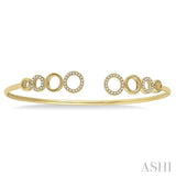 Stackable Circle Diamond Flexi Open Cuff Bangle