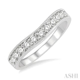 1/2 Ctw Arched Round Cut Diamond Wedding Band in 14K White Gold