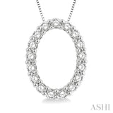 Oval Shape Diamond Pendant