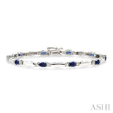 Oval Shape Gemstone & Diamond Bracelet