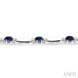 Oval Shape Gemstone & Diamond Bracelet