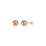 14K Rose 8 mm Ball Earrings