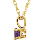 14K Yellow 3 mm Imitation Amethyst Youth Solitaire 14