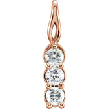 Platinum 1/3 CTW Natural Diamond Three-Stone Pendant