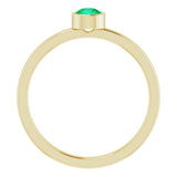 14K Yellow 4 mm Lab-Grown Emerald Ring