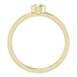 14K Yellow 4 mm Natural White Sapphire Ring