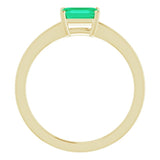 14K Yellow Lab-Grown Emerald Ring