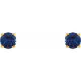 14K Yellow Gold 5 mm Lab-Grown Blue Sapphire Earrings
