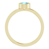 14K Yellow 5 mm Natural Aquamarine Ring
