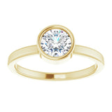 14K Yellow 6 mm Natural White Sapphire Ring