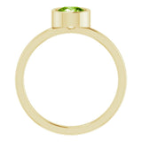 14K Yellow 6 mm Natural Peridot Ring