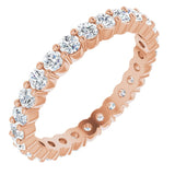 14K Rose 7/8 CTW Natural Diamond Eternity Band Size 5.5