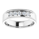 Platinum 1/3 CTW Natural Diamond Milgrain Band
