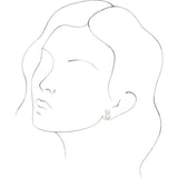 14K White Cultured White Freshwater Pearl Ear Climbers