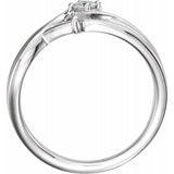 14K White 1/4 CT Natural Diamond Ring