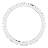 14K White 1 CTW Natural Diamond French-Set Anniversary Band