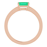 14K Rose Lab-Grown Emerald Ring
