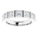 14K White 1 1/8 CTW Natural Diamond Anniversary Band