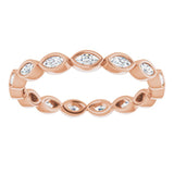 14K Rose 1/2 CTW Natural Diamond Eternity Band Size 7