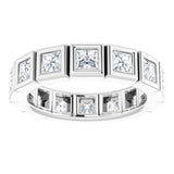 14K White 1 1/2 CTW Natural Diamond Eternity Band Size 7