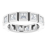14K White 2 CTW Natural Diamond Eternity Band Size 6