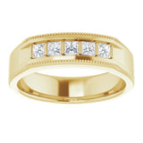 14K Yellow 1/2 CTW Natural Diamond Milgrain Band
