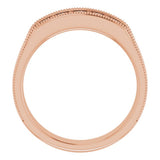 14K Rose 1/2 CTW Natural Diamond Milgrain Band