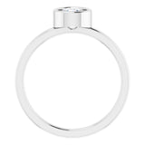 14K White 5.5 mm Natural White Sapphire Ring