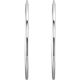 14K White Endless Tube 24 mm Hoop Earring