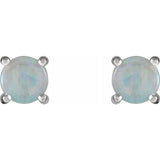 Round 4-Prong Cabochon Earrings