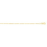 14K Gold 1.3mm Polished Bar Station Saturn Chain 