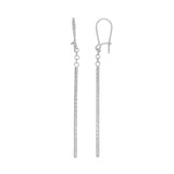 14K White Gold Diamond Cut/ Textured Earring with Euro Wire Clasp