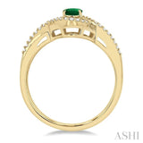 Oval Shape Gemstone & Diamond Ring