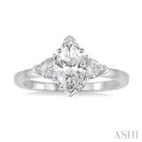 Marquise Shape Semi-Mount Diamond Engagement Ring