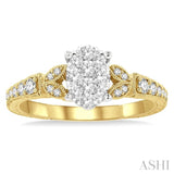 Oval Shape Lovebright Diamond Engagement Ring