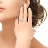 5/8 ctw Marquise Shape Criss-Cross Shank Round Cut Diamond Semi-Mount Engagement Ring in 14K White Gold