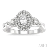 3/8 ctw Split Twisted Shank Round Cut Diamond Semi Mount Engagement Ring in 14K White Gold