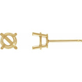 14K Yellow Gold 3 mm Natural Gray Spinel Earrings
