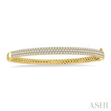 2.00 ctw Round Cut Diamond Fashion Bangle in 14K Yellow Gold
