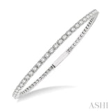 2 Ctw Round Cut Flexible Diamond Bangle in 14K White Gold