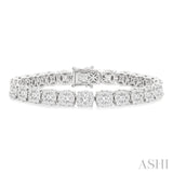 7 Ctw Round Cut Diamond Lovebright Tennis Bracelet in 14K White Gold
