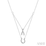 Wishbone & Horseshoe Layered Diamond Pendant