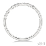 1/10 Ctw Straight Row Center Single Cut Diamond Stackable Fashion Petite Band in 10K White Gold