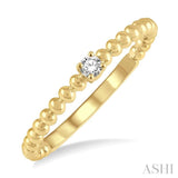 1/20 Ctw Ball Bead Shank Round Cut Diamond Petite Promise Ring in 10K Yellow Gold